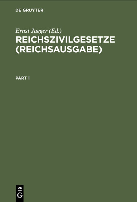 Reichszivilgesetze (Reichsausgabe)