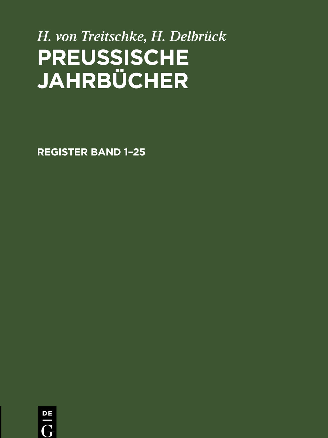 Cover image for Register Band 1–25 ISBN 9783112406915