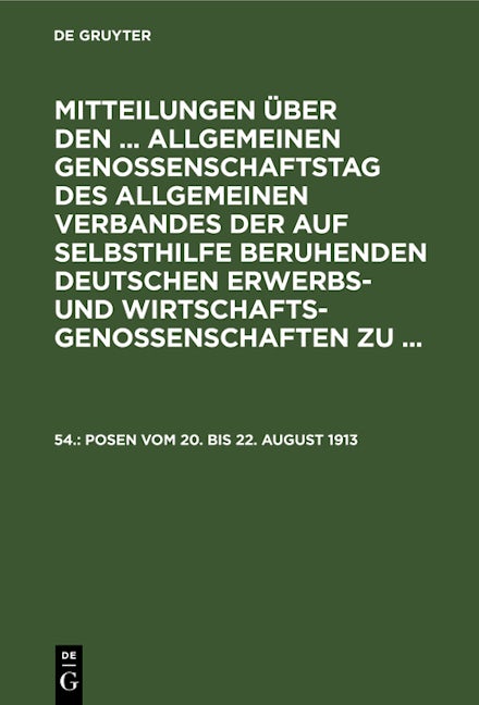 Posen vom 20. bis 22. August 1913