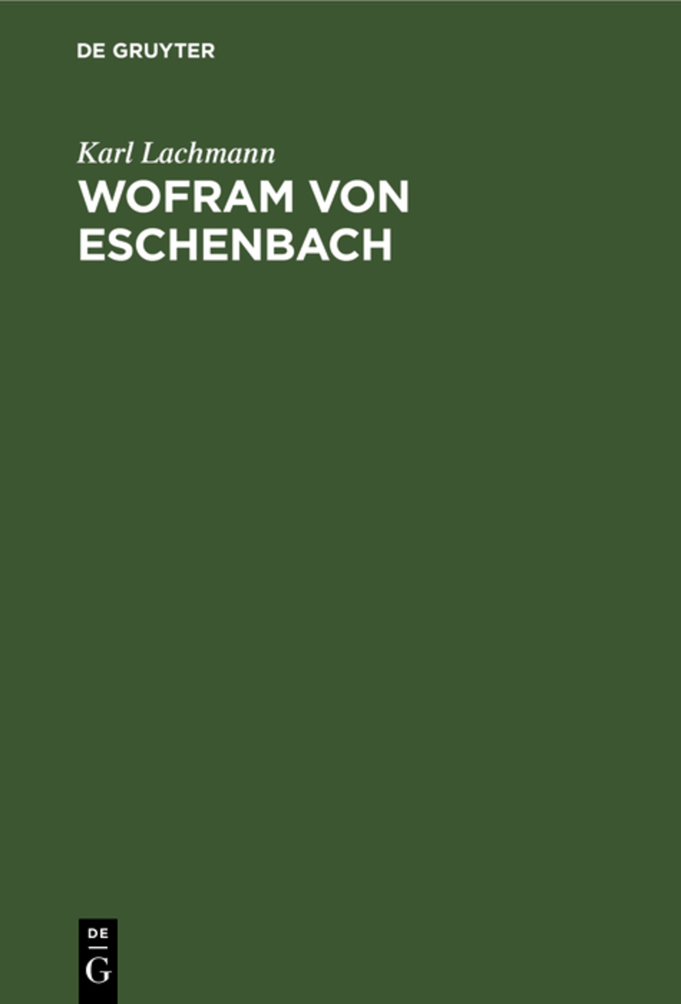 Cover image for Wofram von Eschenbach ISBN 9783112408117