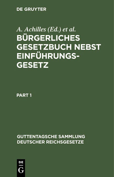 Bürgerliches Gesetzbuch nebst Einführungsgesetz