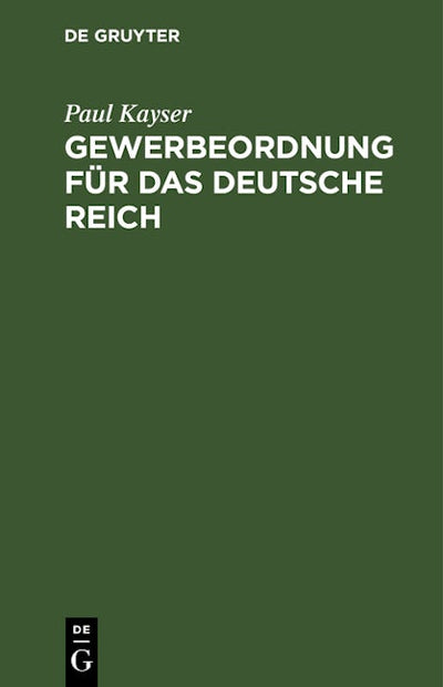 Gewerbeordnung für das Deutsche Reich