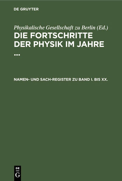 Namen- und Sach-Register zu Band I. bis XX.