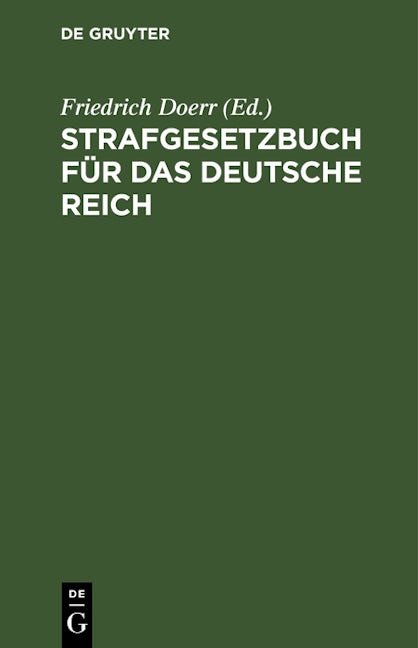 Strafgesetzbuch für das Deutsche Reich
