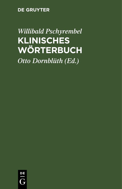 Cover image for Klinisches Wörterbuch, isbn: 9783112412152