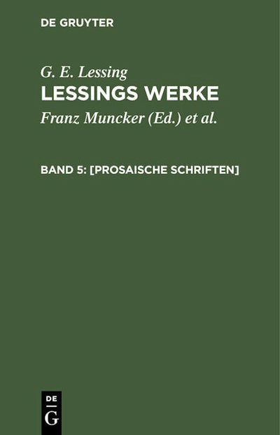 [Prosaische Schriften]