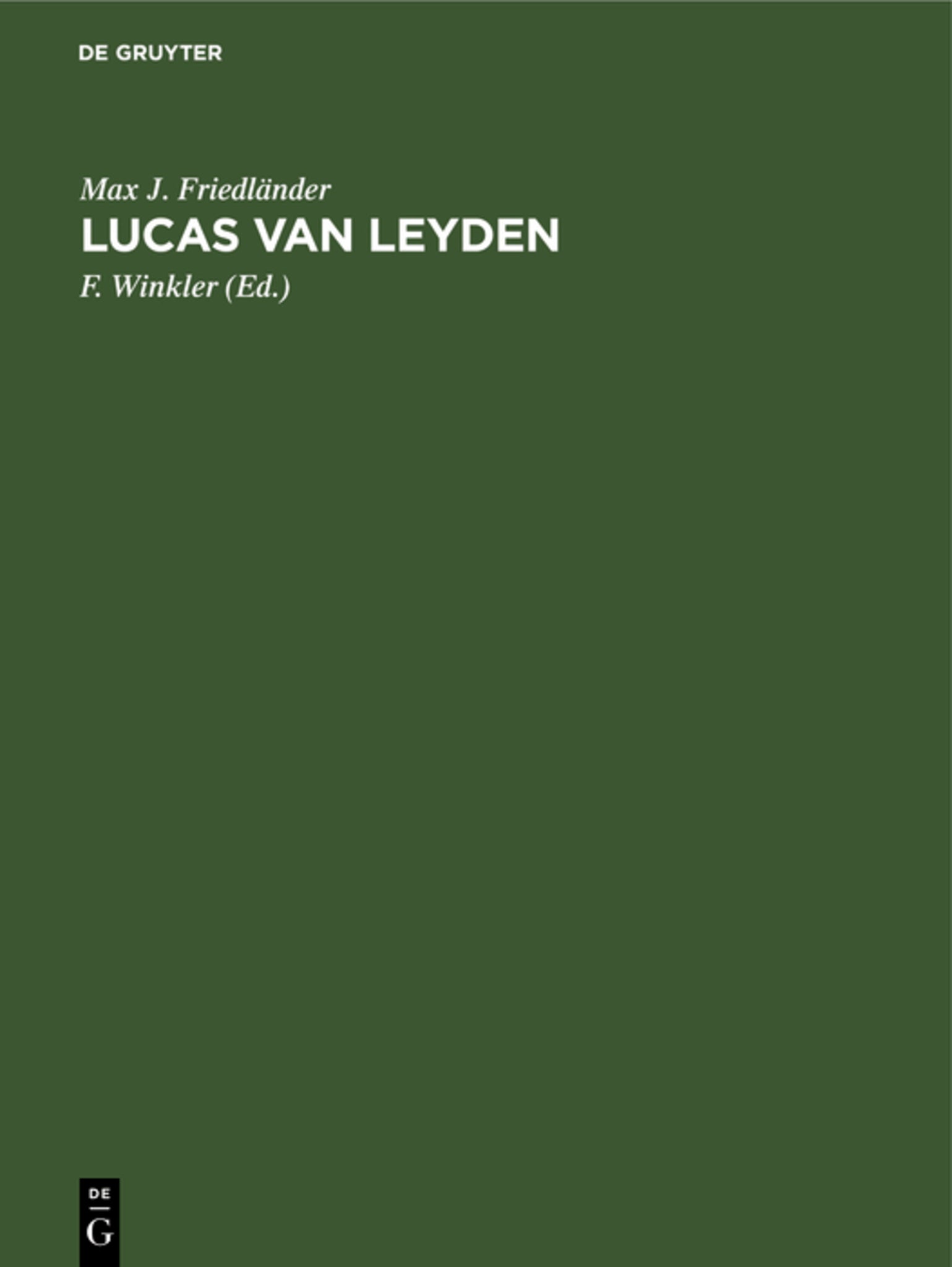 Cover image for Lucas van Leyden ISBN 9783112415191