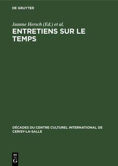 Entretiens sur Le temps