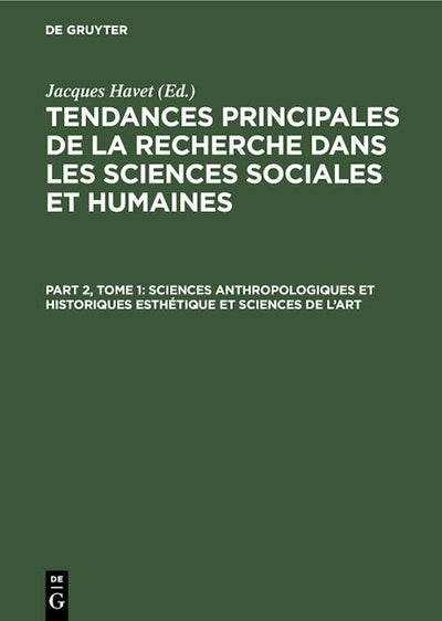 Sciences anthropologiques et historiques Esthétique et sciences de l’art