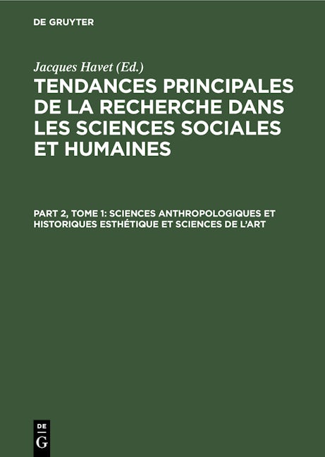 Sciences anthropologiques et historiques Esthétique et sciences de l’art