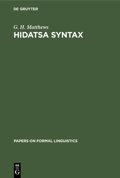 Hidatsa Syntax