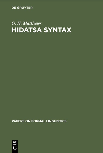 Hidatsa Syntax