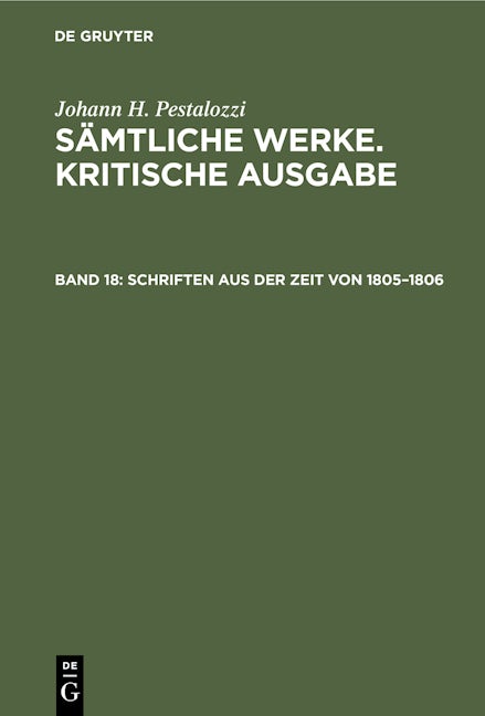 Schriften aus der Zeit von 1805–1806