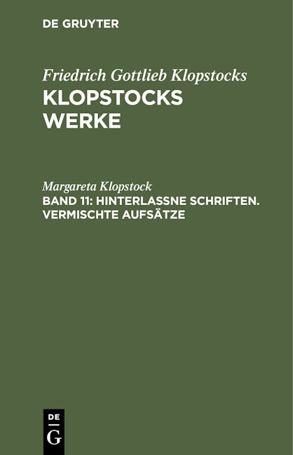 Hinterlassne Schriften. Vermischte Aufsätze