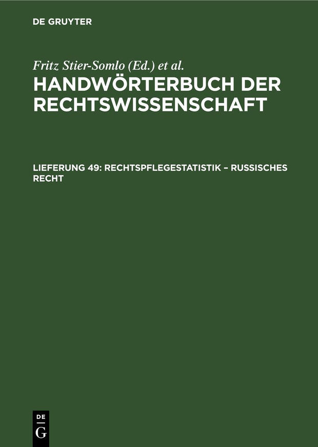 Cover image for Rechtspflegestatistik – Russisches Recht, isbn: 9783112426739