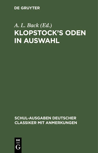 Klopstock’s Oden in Auswahl