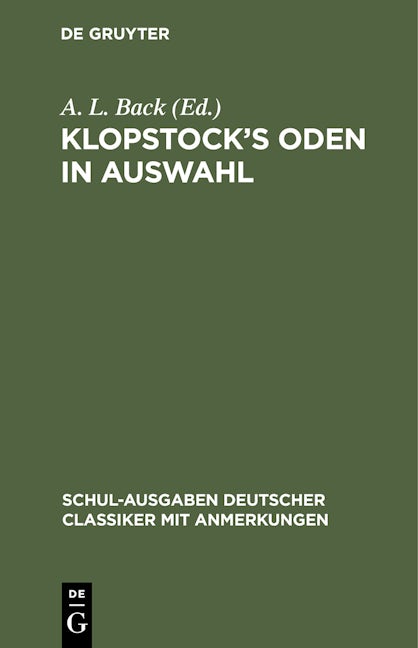 Klopstock’s Oden in Auswahl