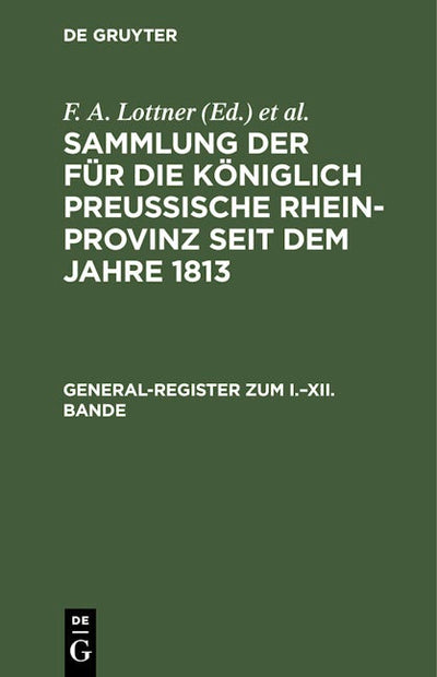 General-Register zum I.–XII. Bande