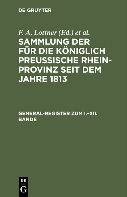General-Register zum I.–XII. Bande