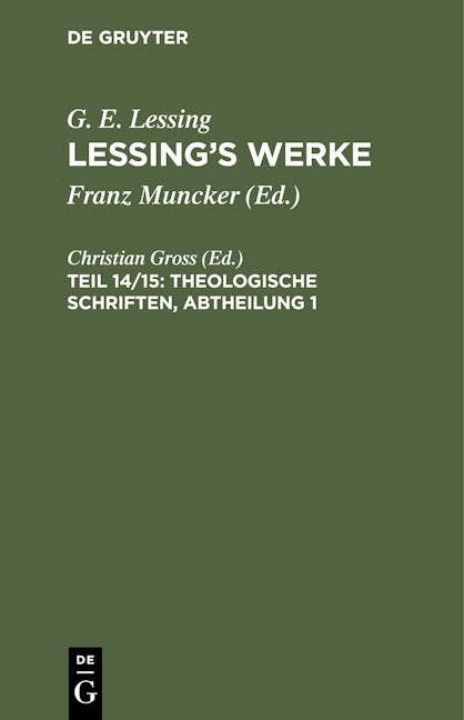 Theologische Schriften, Abtheilung 1