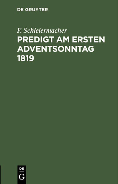 Predigt am ersten Adventsonntag 1819