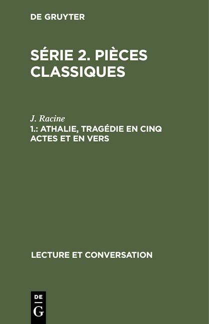 Athalie, tragédie en cinq actes et en vers