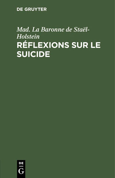 Réflexions sur le suicide