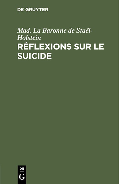 Réflexions sur le suicide