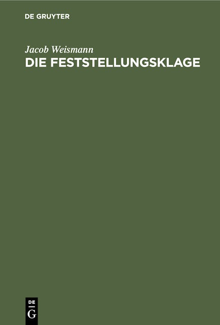 Die Feststellungsklage