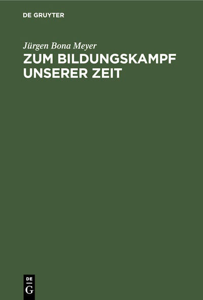 Zum Bildungskampf unserer Zeit
