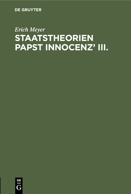 Staatstheorien Papst Innocenz’ III.