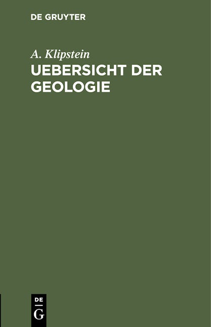 Uebersicht der Geologie