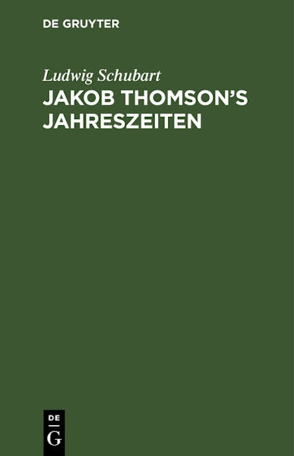 Jakob Thomson’s Jahreszeiten
