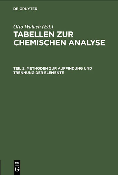Methoden zur Auffindung und Trennung der Elemente