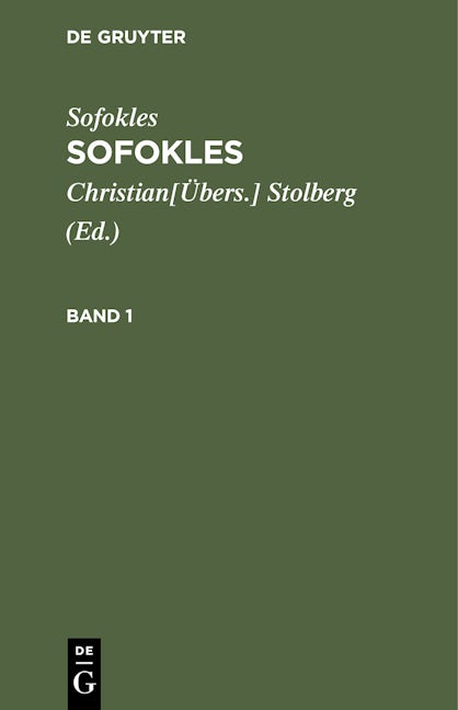 Sofokles: Sofokles. Band 1