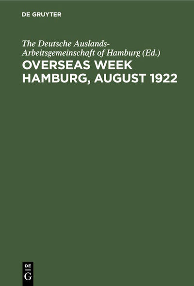 Overseas Week Hamburg, August 1922