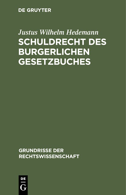 Schuldrecht des Burgerlichen Gesetzbuches