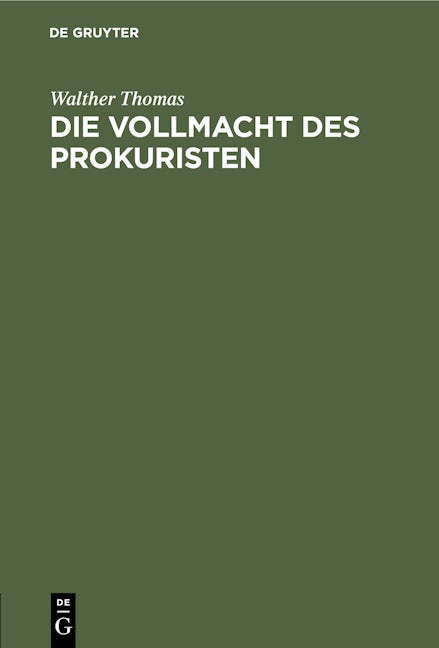 Die Vollmacht des Prokuristen