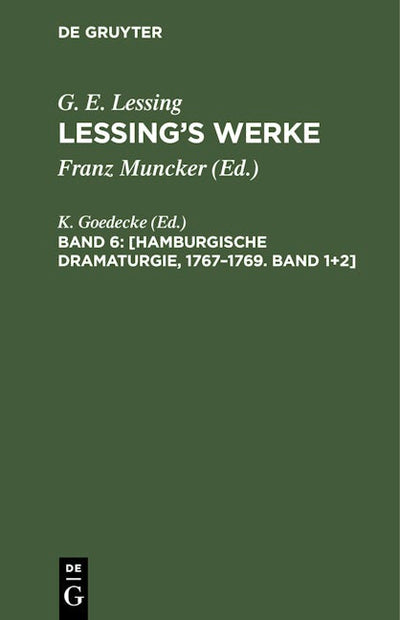[Hamburgische Dramaturgie, 1767–1769. Band 1+2]