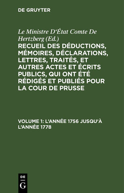 L’année 1756 jusqu’à l’année 1778