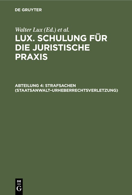 Strafsachen (Staatsanwalt–Urheberrechtsverletzung)