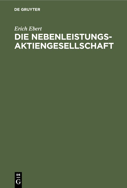 Die Nebenleistungsaktiengesellschaft
