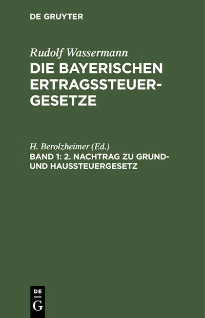 2. Nachtrag zu Grund- und Haussteuergesetz