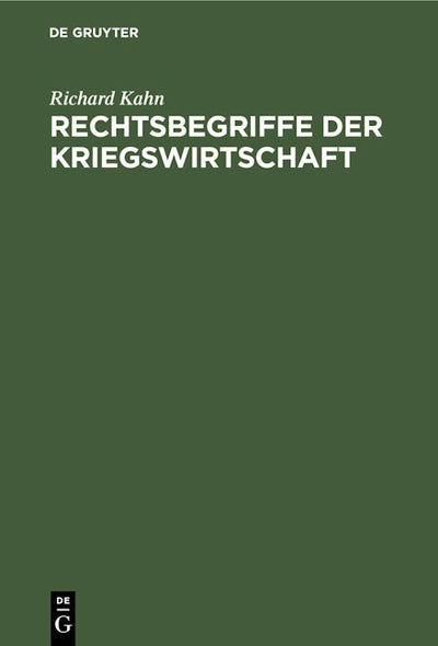 Rechtsbegriffe der Kriegswirtschaft