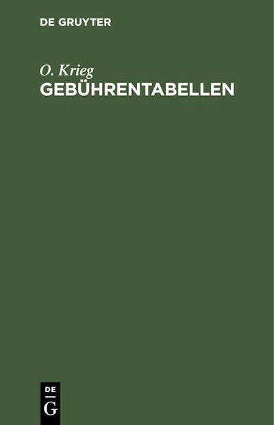 Gebührentabellen