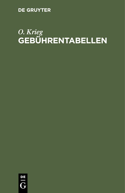 Gebührentabellen