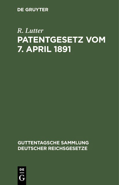 Patentgesetz vom 7. April 1891