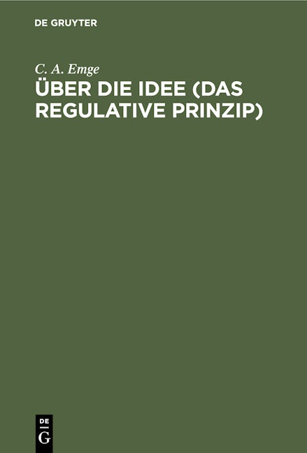 Über die Idee (Das regulative Prinzip)