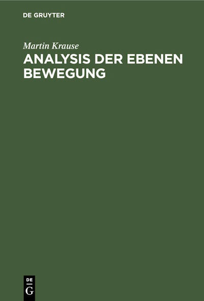 Analysis der Ebenen Bewegung
