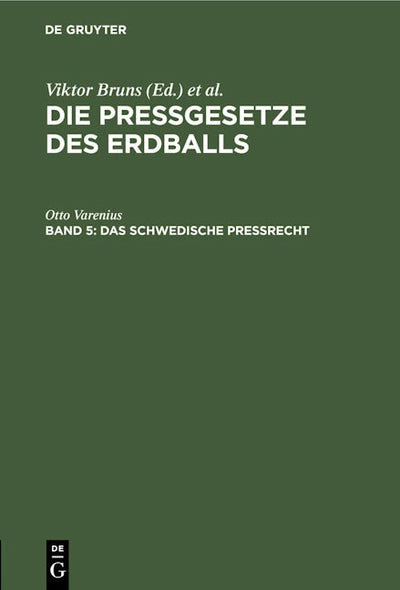 Das schwedische Preßrecht